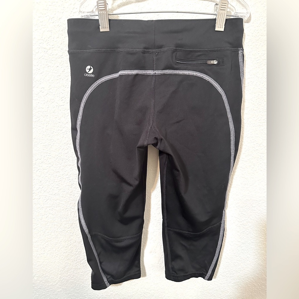 GUC OISELLE Lesley Capris Contrast Stitching Pocket Running Cropped Leggings